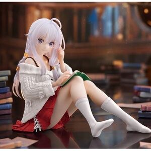 Anime Girl Figure with White Sweater and Red Skirt